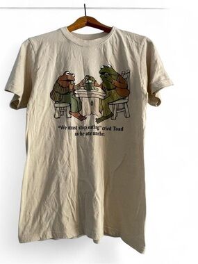 Frog & Toad Men's S Kidcore Tan We Must Stop Eating Cookies Short Sleeve T-shirt